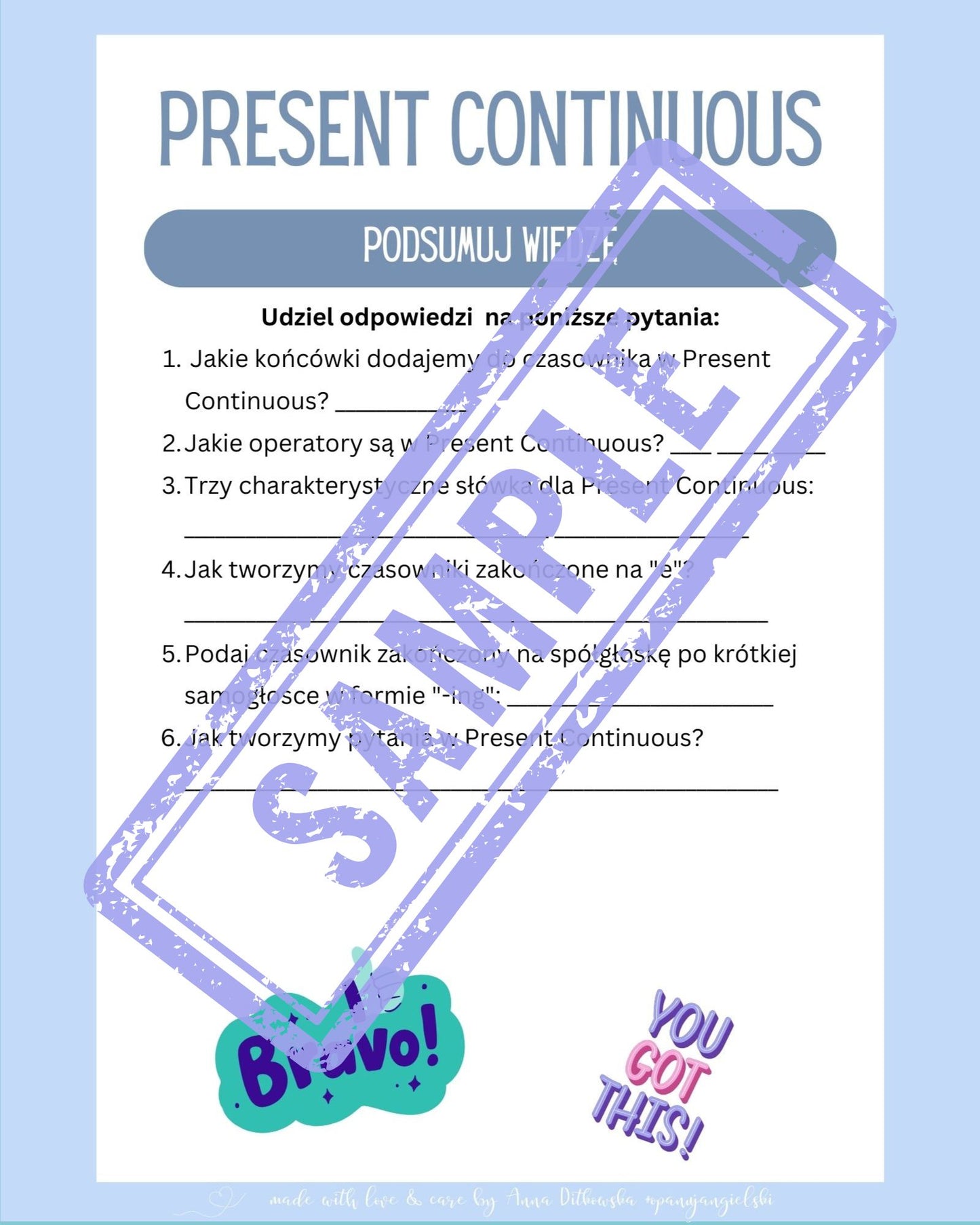 Present Continuous e-book