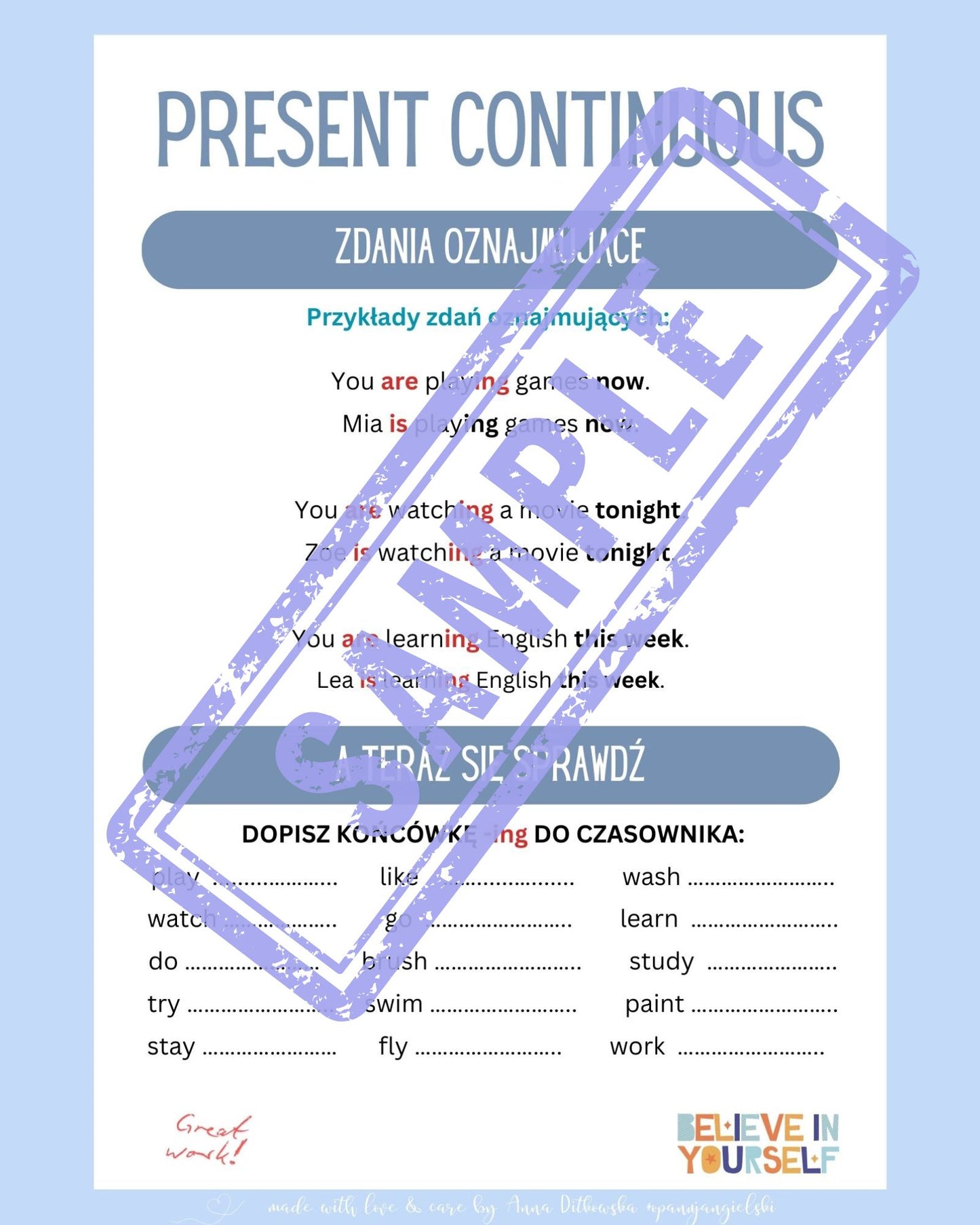 Present Continuous e-book
